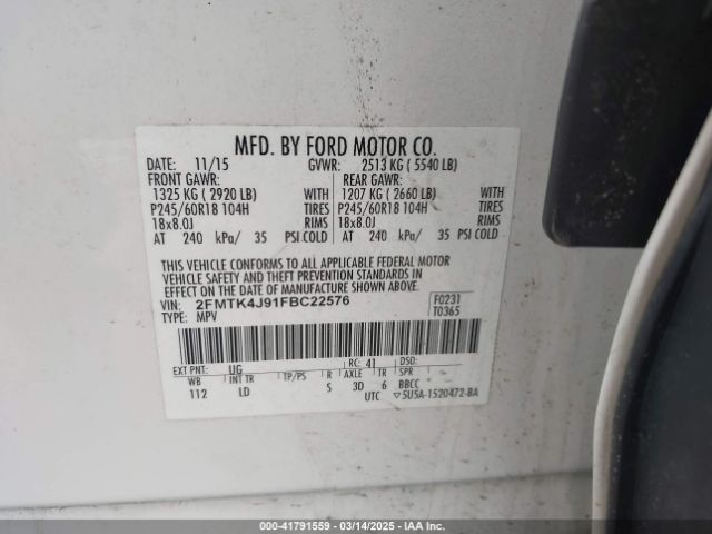 2015 FORD EDGE 2FMTK4J91FBC22576 Photo 8