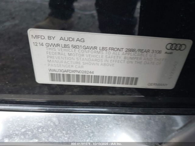 WAU3GAFDXFN028244 Audi A8 L 3.0t