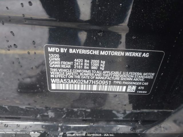WBA53AK02M7H50951 BMW 228i Gran Coupe Sdrive