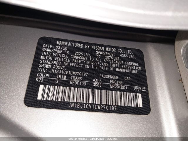 JN1BJ1CV1LW270197 Nissan Rogue Sport S Fwd Xtronic Cvt