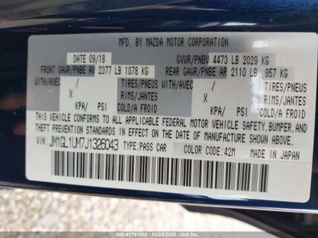 JM1GL1UM7J1326043 Mazda Mazda6 Sport