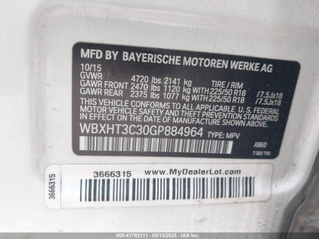 WBXHT3C30GP884964 BMW X1 Xdrive28i
