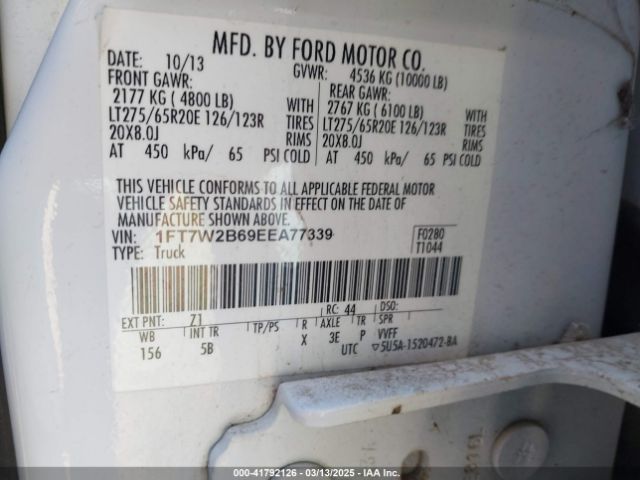 1FT7W2B69EEA77339 Ford F-250 Lariat