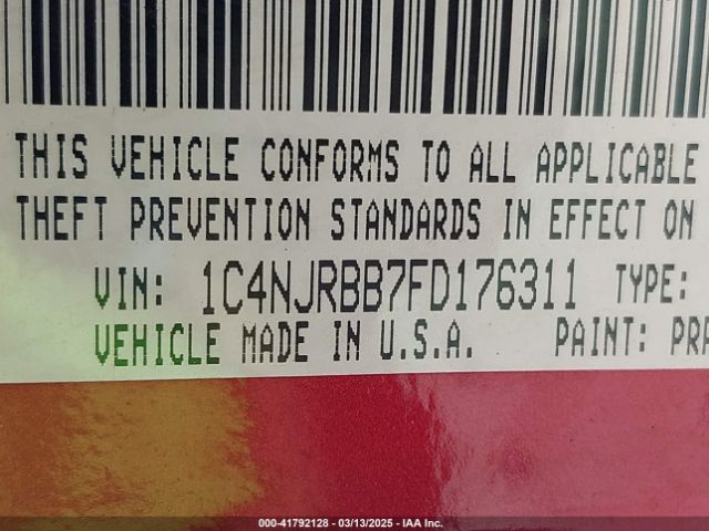 1C4NJRBB7FD176311 Jeep Patriot Sport