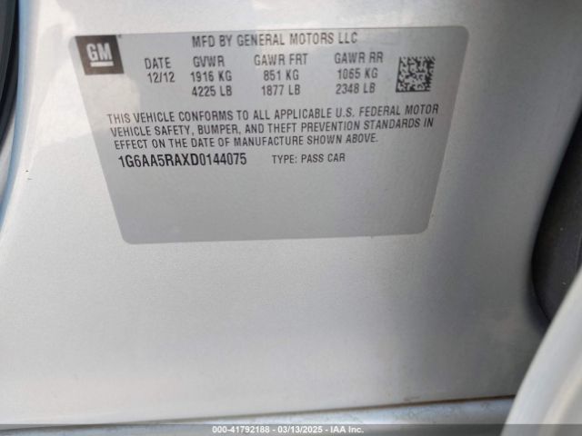 2013 CADILLAC ATS 1G6AA5RAXD0144075 Photo 8