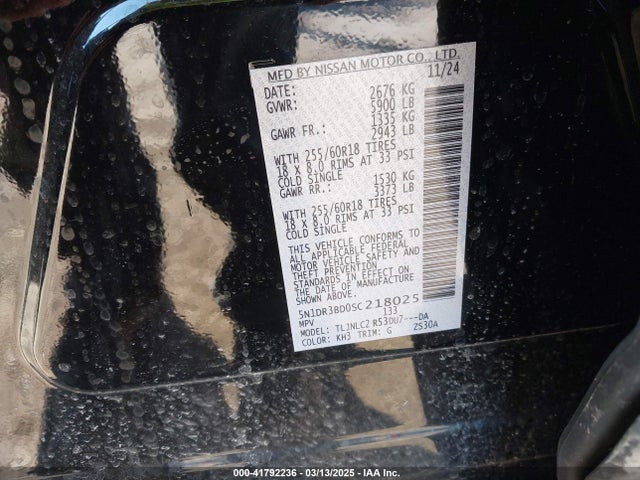Nissan Pathfinder Sv 4wd 2025 5N1DR3BD0SC218025 Image 9