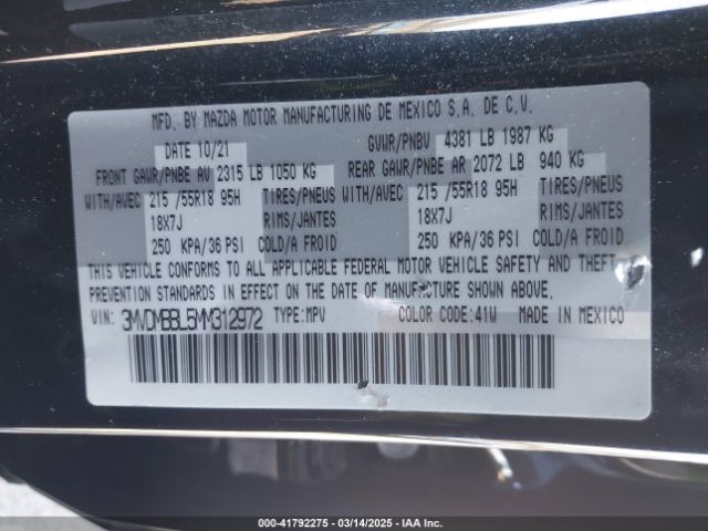 3MVDMBBL5MM312972 Mazda Cx-30 Select