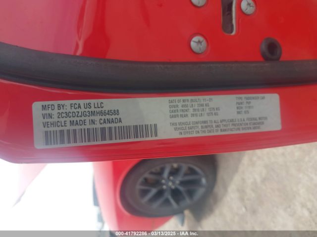 2021 DODGE CHALLENGER 2C3CDZJG3MH664588 Photo 8