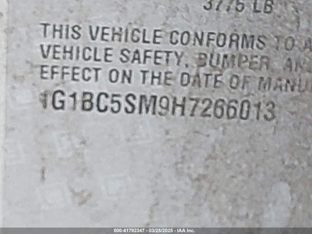 1G1BC5SM9H7266013 Chevrolet Cruze Ls Auto