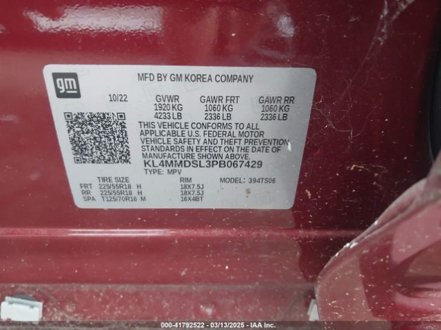 KL4MMDSL3PB067429 Buick Encore Gx Select Fwd