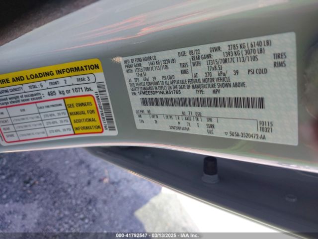 1FMEE5DP1NLB51765 Ford Bronco Wildtrak