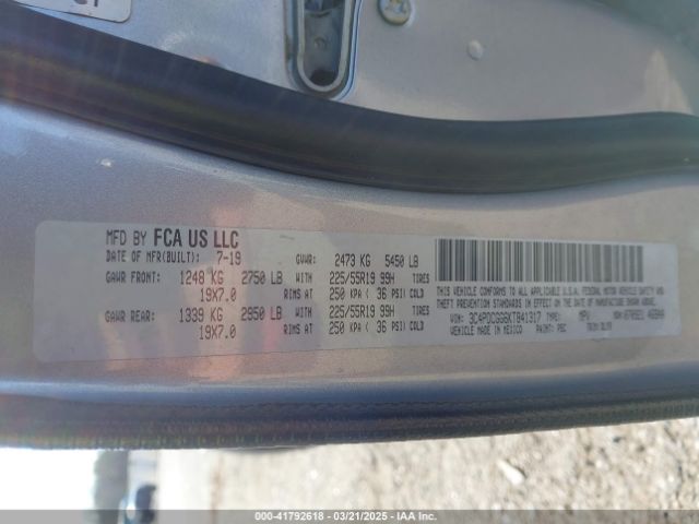3C4PDCGG6KT841317 Dodge Journey Crossroad