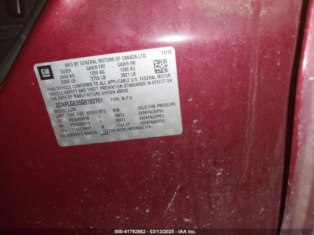 2GNFLGE35G6180761 Chevrolet Equinox Ltz