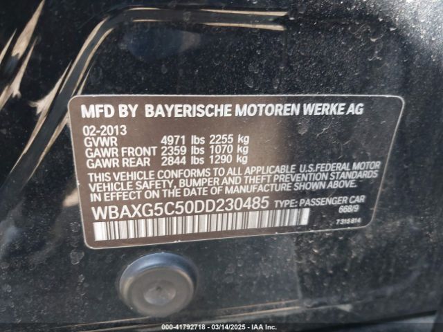 2013 BMW 528I WBAXG5C50DD230485 Photo 8
