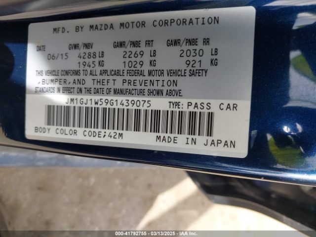 JM1GJ1W59G1439075 Mazda Mazda6 I Grand Touring