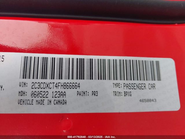 2C3CDXCT4FH866664 Dodge CHARGER R/T