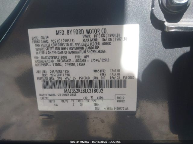 MAJ3S2KE8LC318002 Ford Ecosport Titanium