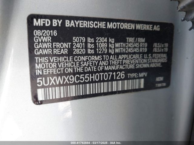 5UXWX9C55H0T07126 BMW X3 Xdrive28i