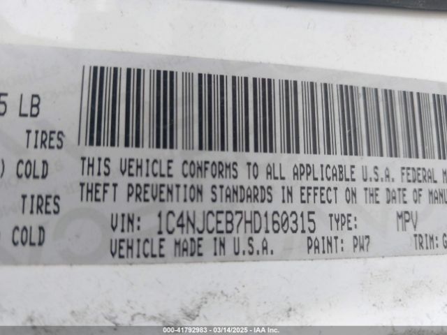 2017 JEEP COMPASS 1C4NJCEB7HD160315 Photo 8