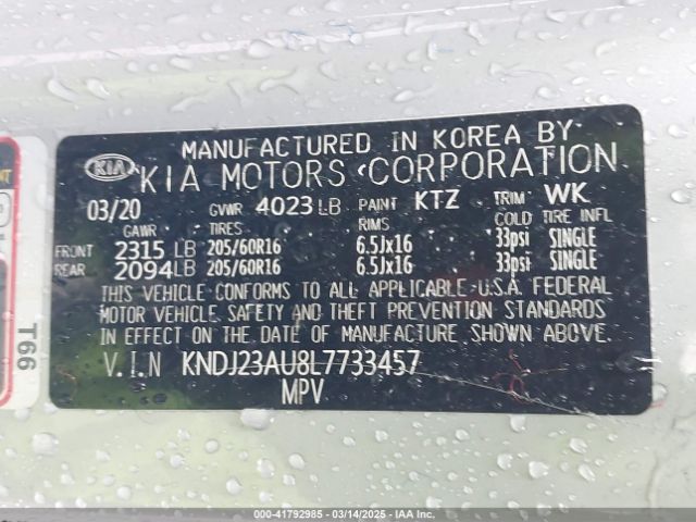 2020 KIA SOUL KNDJ23AU8L7733457 Photo 8