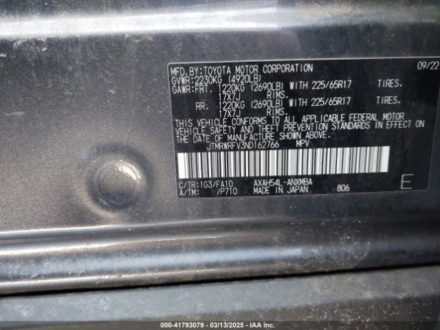 JTMRWRFV3ND162766 Toyota Rav4 Hybrid Xle