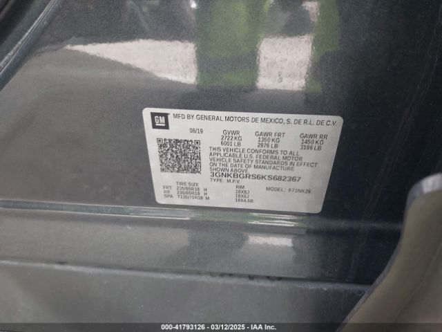 3GNKBGRS6KS682367 Chevrolet Blazer