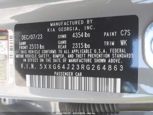 5XXG64J23RG264863 KIA K5 Gt-line