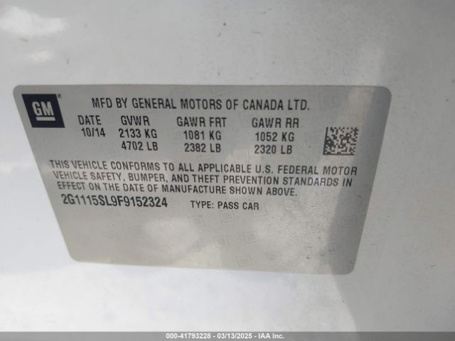 2G1115SL9F9152324 Chevrolet IMPALA 1LT