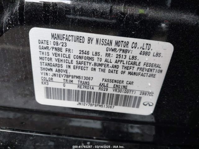 JN1EV7BP9PM513067 Infiniti Q50 LUXE