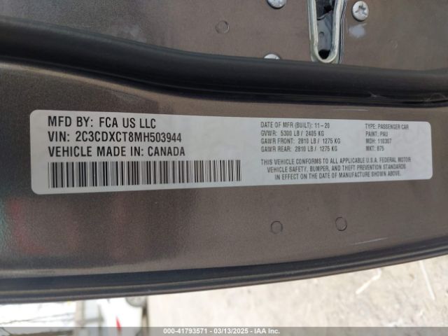 2021 DODGE CHARGER 2C3CDXCT8MH503944 Photo 8
