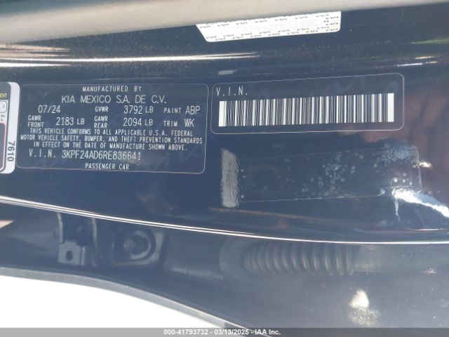 3KPF24AD6RE836641 KIA Forte Lxs