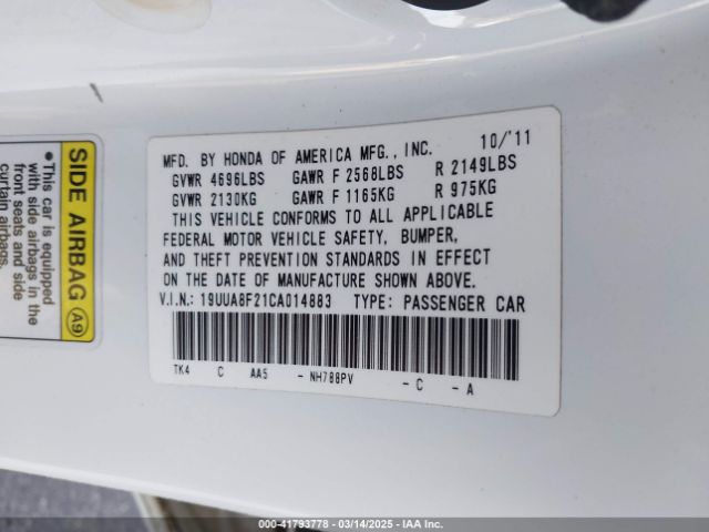 2012 ACURA TL 19UUA8F21CA014883 Photo 8