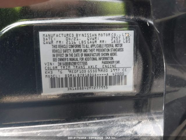 3N1AB8BV2MY277995 Nissan Sentra S Xtronic Cvt