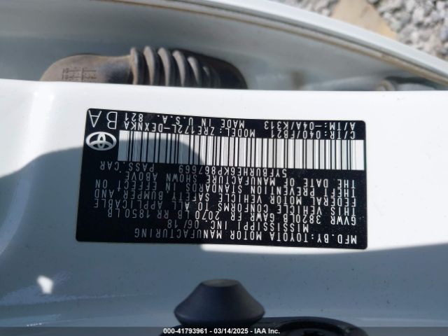 5YFBURHE6KP867669 Toyota COROLLA LE