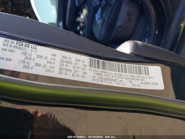 1C4RDJDG2HC924037 Dodge DURANGO GT