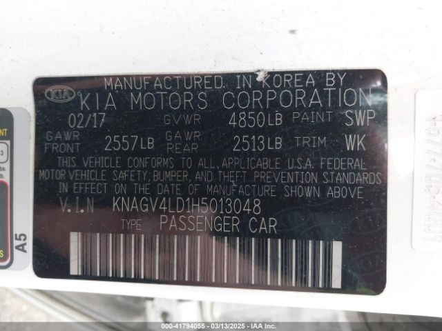 KNAGV4LD1H5013048 KIA Optima Plug-in Hybrid Ex