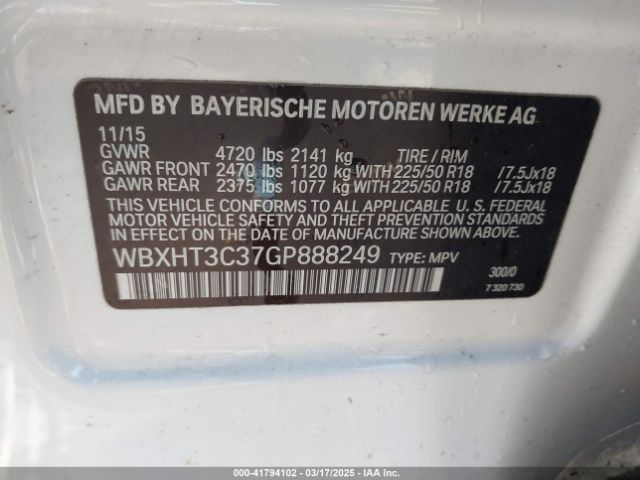 WBXHT3C37GP888249 BMW X1 Xdrive28i