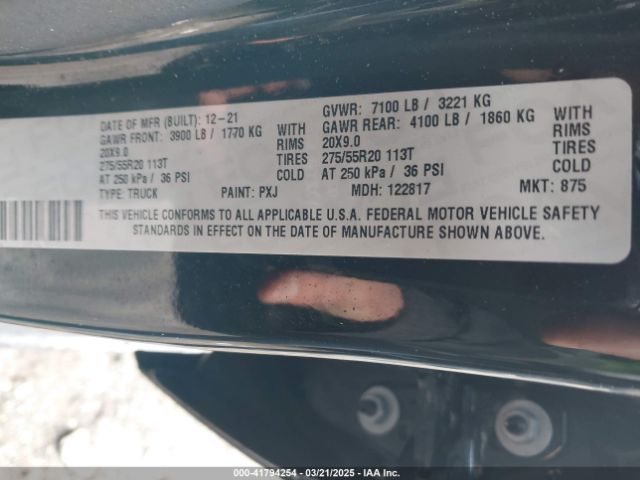 1C6SRFFT6NN238679 RAM 1500 Big Horn  4x4 5'7 Box