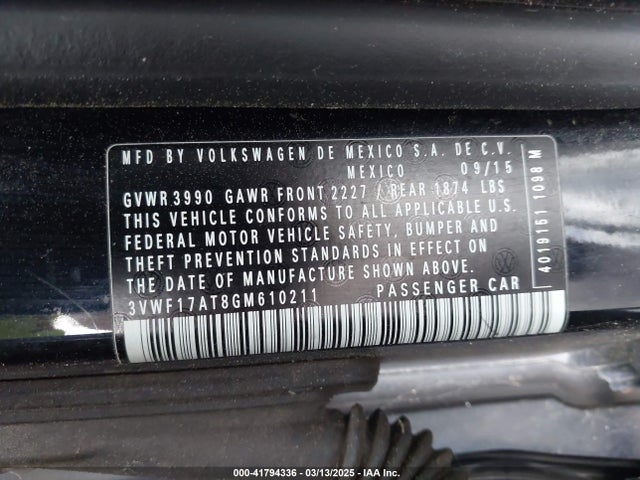 3VWF17AT8GM610211 Volkswagen Beetle 1.8t Wolfsburg Edition