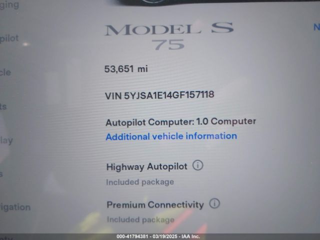 5YJSA1E14GF157118 Tesla Model S 60/70/75/85