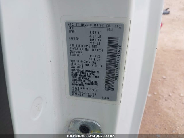 3N6CM0KN4FK715632 Nissan NV200 SV