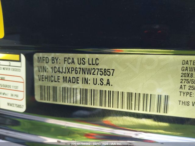 1C4JJXP67NW275857 Jeep Wrangler 4xe Unlimited Sahara 4x4