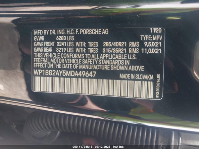 2021 PORSCHE CAYENNE COUPE WP1BG2AY5MDA49647 Photo 8