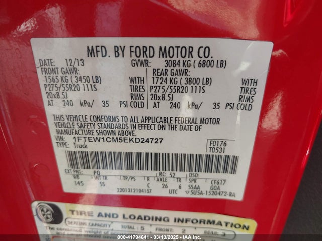 Ford F-150 Stx 2014 1FTEW1CM5EKD24727 Image 9