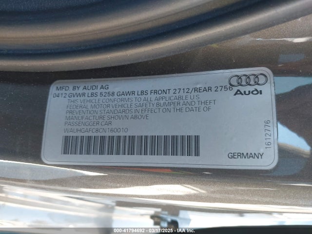 2012 AUDI A6 WAUHGAFC8CN160010 Photo 8
