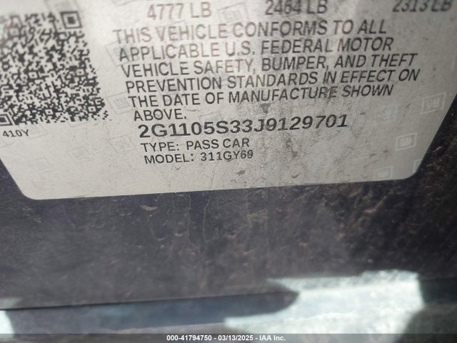Chevrolet IMPALA 1LT 2018 2G1105S33J9129701 Image 9