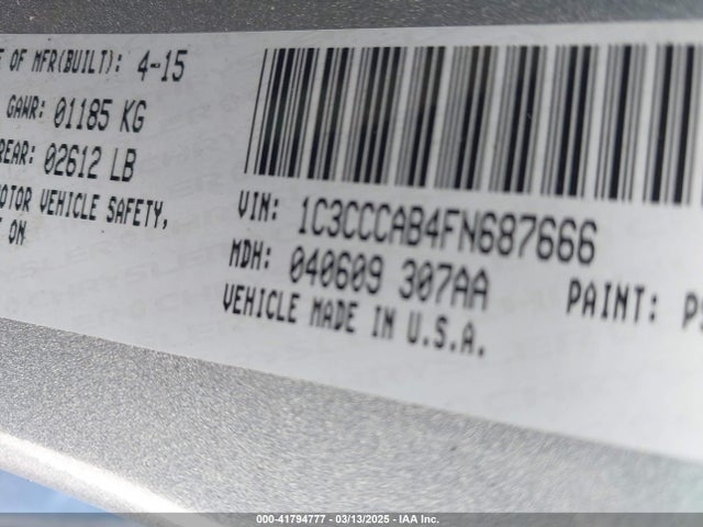 Chrysler 200 Limited 2015 1C3CCCAB4FN687666 Image 9