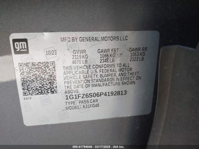 1G1FZ6S06P4192813 Chevrolet Bolt Euv Fwd Premier