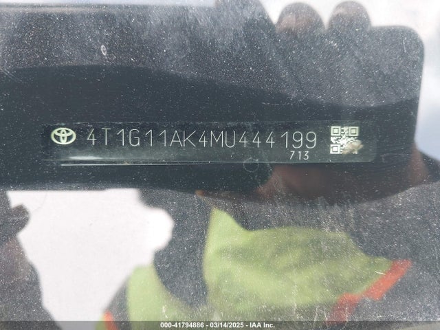 4T1G11AK4MU444199 Toyota CAMRY SE