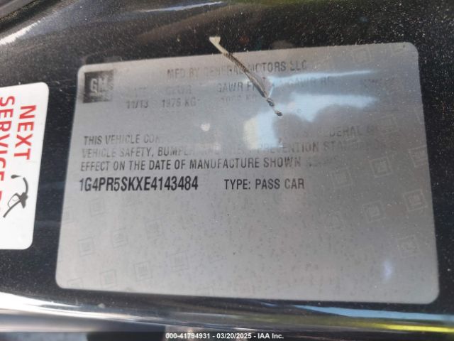 1G4PR5SKXE4143484 Buick Verano Convenience Group